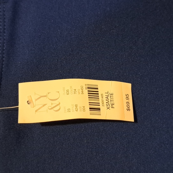 NWT NY & Co cobalt blue zipper pocket dress - Picture 6 of 9